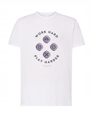 Work Hard Play Harder Playstation T-shirt Rozm.L