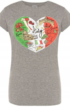 Włochy Damski Modny T-Shirt Nadruk Rozm.M