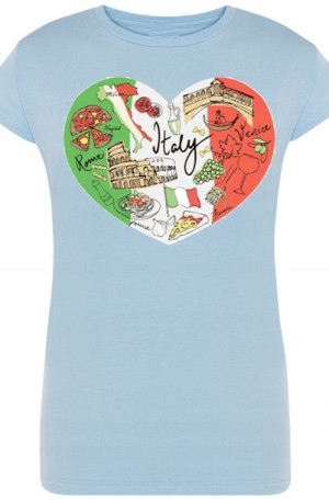 Włochy Damski Modny T-Shirt Nadruk Rozm.M