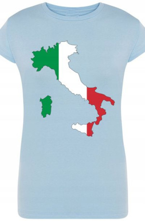 Włochy Damski Modny T-Shirt Nadruk Rozm.S