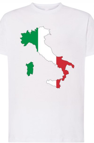 Włochy Flaga Męski T-Shirt Modny Nadruk Rozm.L