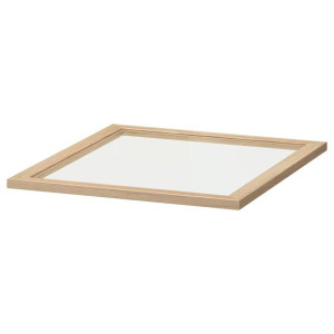 IKEA KOMPLEMENT Półka szklana dąb bejcowany na biało 50x58 cm