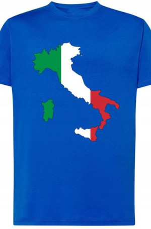 Włochy Flaga Męski T-Shirt Modny Nadruk Rozm.M