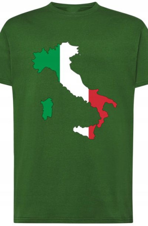 Włochy Flaga Męski T-Shirt Modny Nadruk Rozm.XXL