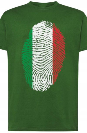 Włochy Flaga Odcisk Modny T-Shirt Męski Rozm.4XL