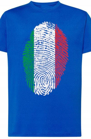 Włochy Flaga Odcisk Modny T-Shirt Męski Rozm.5XL