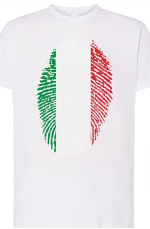Włochy Flaga Odcisk Modny T-Shirt Męski Rozm.XXL