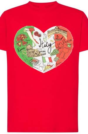 Włochy Serce Męski T-Shirt ##_nadruk Rozm.5XL