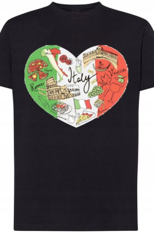 Włochy Serce Męski T-Shirt ##_nadruk Rozm.5XL