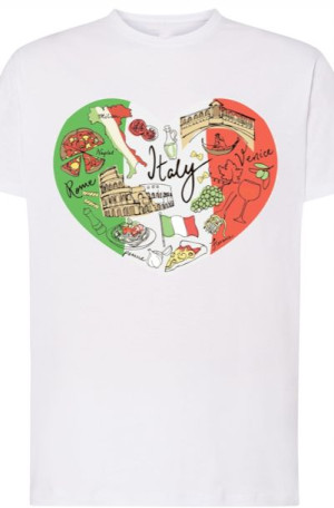 Włochy Serce Męski T-Shirt ##_nadruk Rozm.5XL