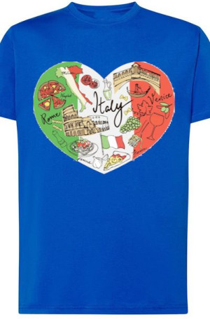 Włochy Serce Męski T-Shirt ##_nadruk Rozm.M