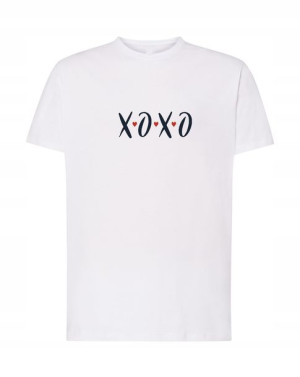 XOXO Męski modny t-shirt Nadruk Logo Rozm.4XL