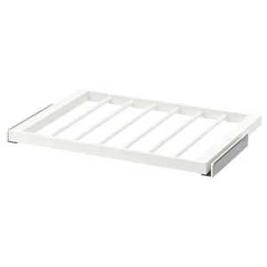 IKEA KOMPLEMENT Wysuwany wieszak na spodnie biały 75x58 cm