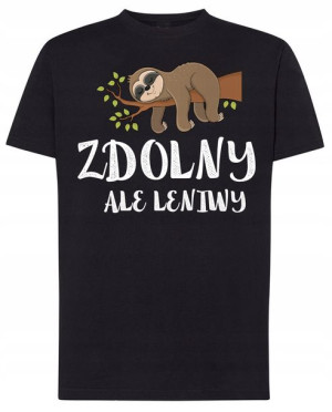Zdolny Ale Leniwy Leniwiec T-Shirt Modny Rozm.4XL