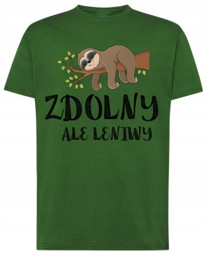Zdolny Ale Leniwy Leniwiec T-Shirt Modny Rozm.XL