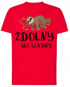 Zdolny Ale Leniwy Leniwiec T-Shirt Modny Rozm.XL