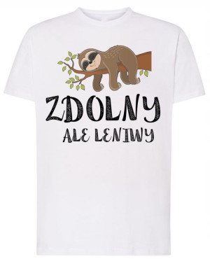 Zdolny Ale Leniwy Leniwiec T-Shirt Modny Rozm.XS