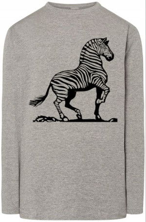 Zebra Męski Modny Longsleeve Nadruk Rozm.4XL