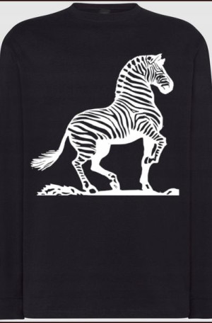 Zebra Męski Modny Longsleeve Nadruk Rozm.XS