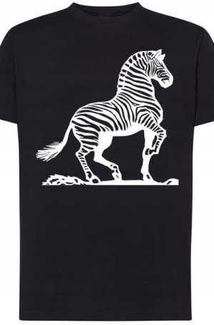 Zebra Męski Modny T-Shirt Nadruk Lato Rozm.3XL