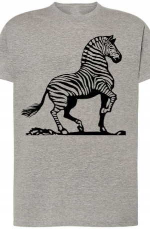 Zebra Męski Modny T-Shirt Nadruk Lato Rozm.5XL