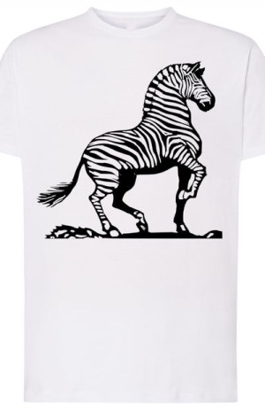 Zebra Męski Modny T-Shirt Nadruk Lato Rozm.S