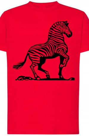 Zebra Męski Modny T-Shirt Nadruk Lato Rozm.XS