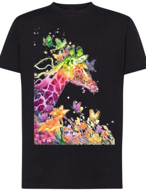 Żyrafa Kolorowy Modny T-Shirt Męski Nadruk R.3XL
