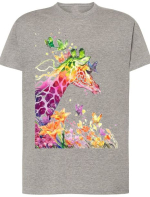 Żyrafa Kolorowy Modny T-Shirt Męski Nadruk R.L