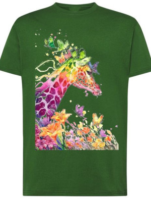 Żyrafa Kolorowy Modny T-Shirt Męski Nadruk R.XL