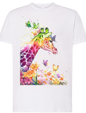 Żyrafa Kolorowy Modny T-Shirt Męski Nadruk R.XXL