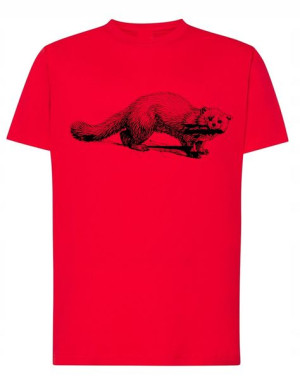 Łasica MĘSKI MODNY T-SHIRT Nadruk Rozm.S