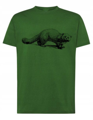 Łasica MĘSKI MODNY T-SHIRT Nadruk Rozm.XL