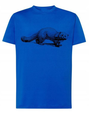 Łasica MĘSKI MODNY T-SHIRT Nadruk Rozm.XS