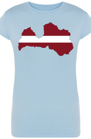 Łotwa Damski Modny T-shirt Nadruk Rozm.L