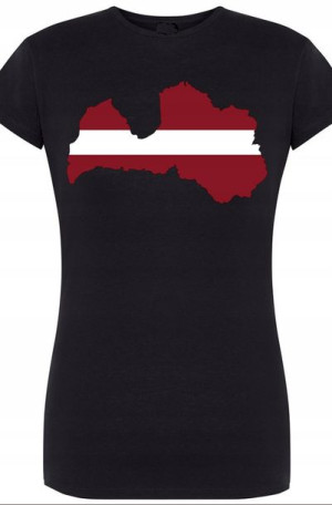 Łotwa Damski Modny T-shirt Nadruk Rozm.S
