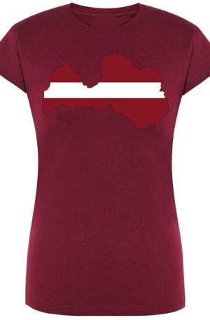 Łotwa Damski Modny T-shirt Nadruk Rozm.S