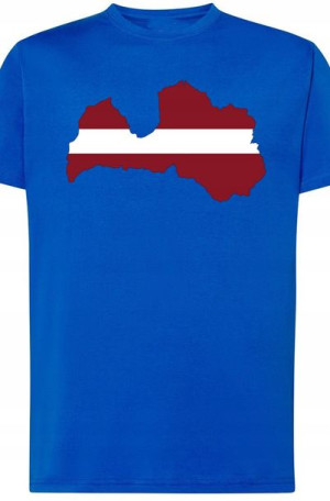 Łotwa Męski T-shirt Nadruk Modny Rozm.XS
