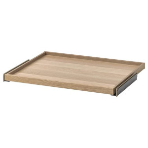 IKEA KOMPLEMENT Wysuwana taca dąb bejcowany na biało 75x58 cm
