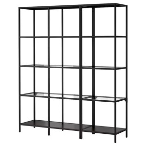 IKEA VITTSJO Regał czarnobrąz szkło 151x36x175 cm