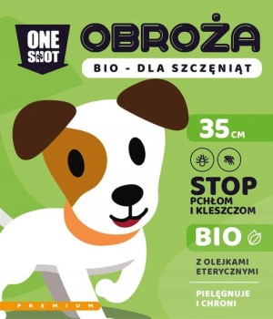 ONE SHOT Bio-obroża z olejkami dla szczeniąt 35 cm