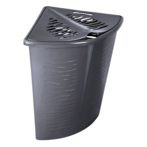 Narożny kosz na bieliznę zebra 45l branq szary