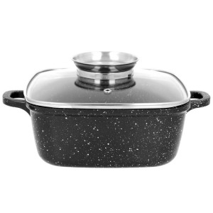 Garnek Aluminiowy Z Powłoką Marmurkową Z Pokrywką 28cm 6,1l 1930