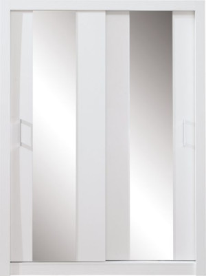 Szafa Garderoba Przesuwna 160 Cm Demi Lustro Biała