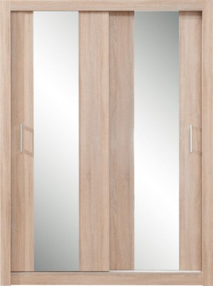 Szafa Garderoba Przesuwna 160 Cm Demi Lustro Dąb Sonoma