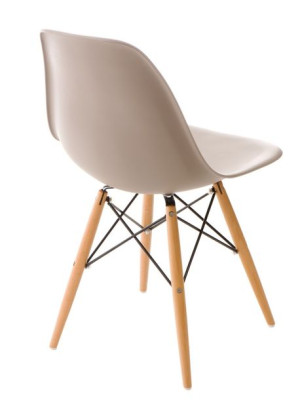 Krzesło P016W PP mild grey, drewniane nogi