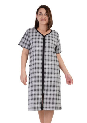 Szlafrok damski na suwak Vienetta 4XL  bawełniany duży