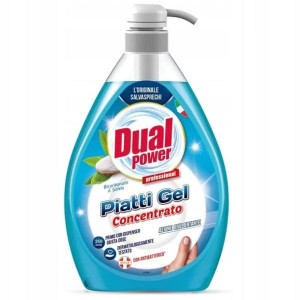 Dual Power, płyn do mycia naczyń z pompką, SZAŁWIA, 1000 ml