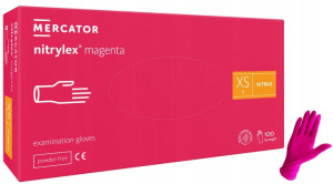 RĘKAWICE rękawiczki NITRYLOWE pink MAGENTA RÓŻOWE