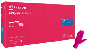 RĘKAWICE rękawiczki NITRYLOWE pink MAGENTA RÓŻOWE